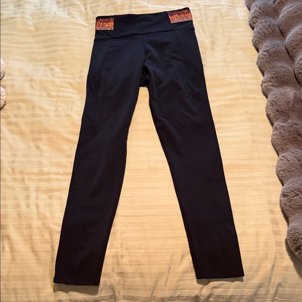 Onzie Black Leggings with Multicolor Waistband